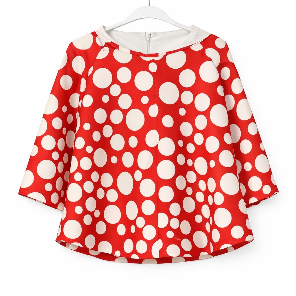 Rainbow Red and White Polka Dot A-Line Skirt